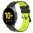 For Samsung Galaxy Watch Active2 40mm 20mm Two-Color Porous Silicone Watch Band(Black+Lime Green) - 1