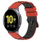 For Samsung Galaxy Watch Active2 40mm 20mm Two-Color Porous Silicone Watch Band(Red+Black) - 1