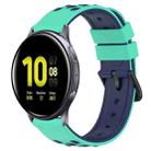For Samsung Galaxy Watch Active2 44mm 20mm Two-Color Porous Silicone Watch Band(Lime Green+Blue) - 1