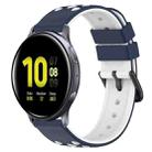For Samsung Galaxy Watch Active2 44mm 20mm Two-Color Porous Silicone Watch Band(Midnight Blue + White) - 1