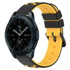 For Samsung Galaxy Watch 42mm 20mm Two-Color Porous Silicone Watch Band(Black+Yellow) - 1