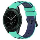 For Samsung Galaxy Watch 42mm 20mm Two-Color Porous Silicone Watch Band(Lime Green+Blue) - 1