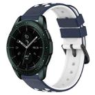 For Samsung Galaxy Watch 42mm 20mm Two-Color Porous Silicone Watch Band(Midnight Blue + White) - 1