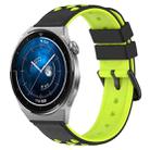 For Huawei Watch GT3 Pro 46mm 22mm Two-Color Porous Silicone Watch Band(Black+Lime Green) - 1