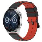 For Huawei Watch GT3 46mm 22mm Two-Color Porous Silicone Watch Band(Black+Red) - 1