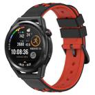 For Huawei Watch GT Runner 22mm Two-Color Porous Silicone Watch Band(Black+Red) - 1