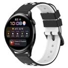 For Huawei Watch 3 22mm Two-Color Porous Silicone Watch Band(Black+White) - 1