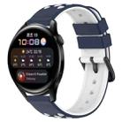 For Huawei Watch 3 22mm Two-Color Porous Silicone Watch Band(Midnight Blue + White) - 1
