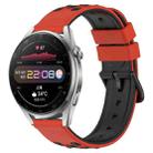 For Huawei Watch 3 Pro 22mm Two-Color Porous Silicone Watch Band(Red+Black) - 1