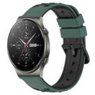 For Huawei GT2 Pro 22mm Two-Color Porous Silicone Watch Band(Olive Green+Black) - 1