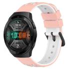 For Huawei Watch GT 2E 22mm Two-Color Porous Silicone Watch Band(Pink+White) - 1