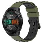 For Huawei Watch GT 2E 22mm Two-Color Porous Silicone Watch Band(Army Green + Black) - 1