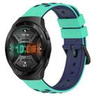 For Huawei Watch GT 2E 22mm Two-Color Porous Silicone Watch Band(Lime Green+Blue) - 1