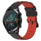 For Huawei GT2 46mm 22mm Two-Color Porous Silicone Watch Band(Black+Red) - 1