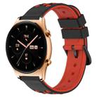 For Honor Watch GS 3 22mm Two-Color Porous Silicone Watch Band(Black+Red) - 1