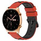 For Honor Watch GS 3 22mm Two-Color Porous Silicone Watch Band(Red+Black) - 1