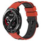 For Honor Watch GS Pro 22mm Two-Color Porous Silicone Watch Band(Red+Black) - 1