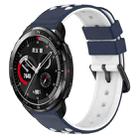 For Honor Watch GS Pro 22mm Two-Color Porous Silicone Watch Band(Midnight Blue + White) - 1