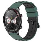 For Honor Watch Dream 22mm Two-Color Porous Silicone Watch Band(Olive Green+Black) - 1