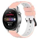 For Huawei Watch 3 Pro New 22mm Two-Color Porous Silicone Watch Band(Pink+White) - 1