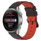 For Huawei Watch 3 Pro New 22mm Two-Color Porous Silicone Watch Band(Black+Red) - 1