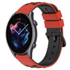 For Amazfit GTR 3 Pro 22mm Two-Color Porous Silicone Watch Band(Red+Black) - 1