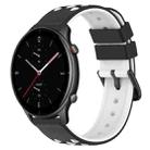 For Amazfit GTR 2e 22mm Two-Color Porous Silicone Watch Band(Black+White) - 1