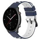 For Amazfit GTR 2e 22mm Two-Color Porous Silicone Watch Band(Midnight Blue + White) - 1