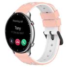 For Amazfit GTR 2 22mm Two-Color Porous Silicone Watch Band(Pink+White) - 1