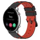 For Amazfit GTR 2 22mm Two-Color Porous Silicone Watch Band(Black+Red) - 1