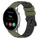 For Amazfit GTR 2 22mm Two-Color Porous Silicone Watch Band(Army Green + Black) - 1