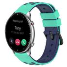 For Amazfit GTR 2 22mm Two-Color Porous Silicone Watch Band(Lime Green+Blue) - 1