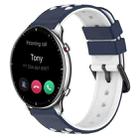 For Amazfit GTR 2 22mm Two-Color Porous Silicone Watch Band(Midnight Blue + White) - 1