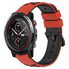 For Amazfit 3 22mm Two-Color Porous Silicone Watch Band(Red+Black) - 1