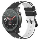 For Amazfit GTR 47mm 22mm Two-Color Porous Silicone Watch Band(Black+White) - 1