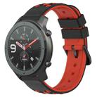 For Amazfit GTR 47mm 22mm Two-Color Porous Silicone Watch Band(Black+Red) - 1