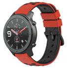 For Amazfit GTR 47mm 22mm Two-Color Porous Silicone Watch Band(Red+Black) - 1