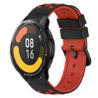 For Xiaomi MI Watch Color 2 22mm Two-Color Porous Silicone Watch Band(Black+Red) - 1