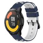 For Xiaomi MI Watch Color 2 22mm Two-Color Porous Silicone Watch Band(Midnight Blue + White) - 1