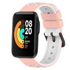 For Xiaomi MI Watch Sport 22mm Two-Color Porous Silicone Watch Band(Pink+White) - 1