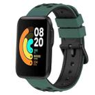 For Xiaomi MI Watch Sport 22mm Two-Color Porous Silicone Watch Band(Olive Green+Black) - 1