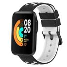 For Xiaomi MI Watch Sport 22mm Two-Color Porous Silicone Watch Band(Black+White) - 1