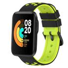 For Xiaomi MI Watch Sport 22mm Two-Color Porous Silicone Watch Band(Black+Lime Green) - 1