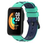 For Xiaomi MI Watch Sport 22mm Two-Color Porous Silicone Watch Band(Lime Green+Blue) - 1