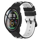 For Xiaomi MI Watch Color 22mm Two-Color Porous Silicone Watch Band(Black+White) - 1