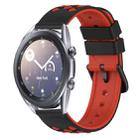 For Samsung Galaxy Watch3 45mm 22mm Two-Color Porous Silicone Watch Band(Black+Red) - 1