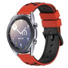 For Samsung Galaxy Watch3 45mm 22mm Two-Color Porous Silicone Watch Band(Red+Black) - 1