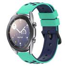 For Samsung Galaxy Watch3 45mm 22mm Two-Color Porous Silicone Watch Band(Lime Green+Blue) - 1