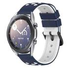 For Samsung Galaxy Watch3 45mm 22mm Two-Color Porous Silicone Watch Band(Midnight Blue + White) - 1