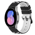 For Samsung Galaxy Watch 46mm 22mm Two-Color Porous Silicone Watch Band(Black+White) - 1